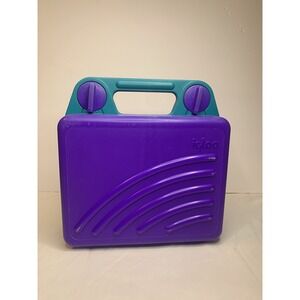 Vintage Retro‎ Igloo 1990s hard-case lunch box cooler Purple Teal
